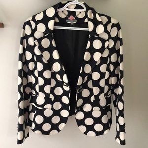Black and Ivory Polka Dot Blazer